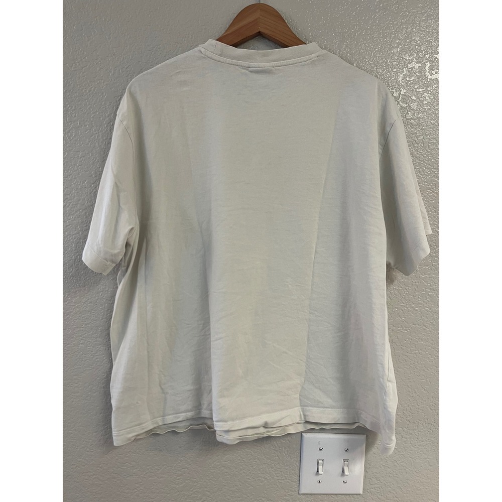 ASOS DESIGN Oceanside Seafood Graphic T-Shirt Cream Boxy Fit Small - Picture 5 of 7